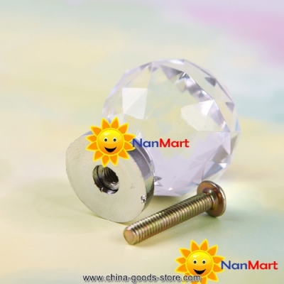 nanmart multicolor 1pcs 30mm crystal cupboard drawer cabinet knob diamond shape pull handle #06 diy