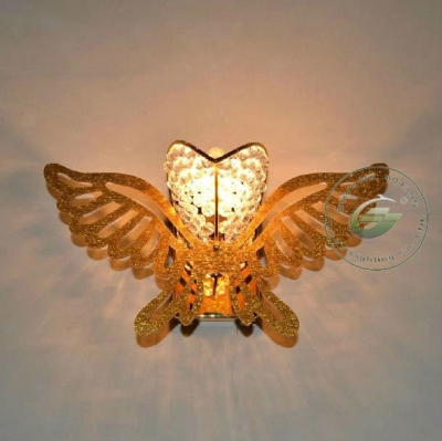 top chinese k9 crystal wall light with butterfly style,