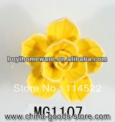 new design handmade flower ceramic knobs handles cabinet pull kitchen cupboard knob kids drawer knobs mg1107