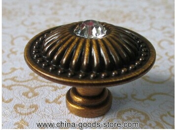 glass crystal drawer knob pull handle antique brass kichen cabinet knob handles bronze dresser cupbord furniture knobs handles