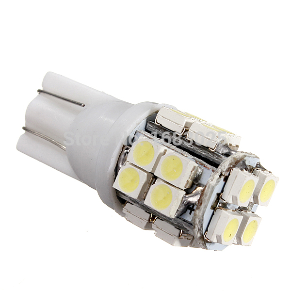10pcs/lot car auto t10 194 168 w5w 20 led 3528 smd wedge side lights backup bulb lamp white 6000k dc12v