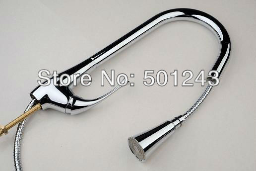 led single handle pull out kitchen mixer tap qh0760f