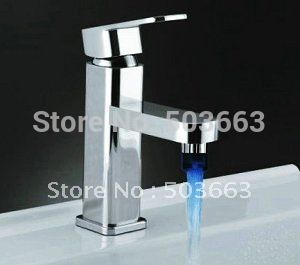 e-pak ship 3 colors water power led light deck mounted bathroom basin sink mixer tap faucet 8042 mixer tap faucet [led-faucet-5465]