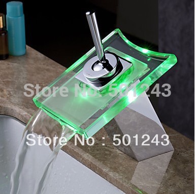 franco led waterfall glass washbasin mixer tap faucet qh0815-1f