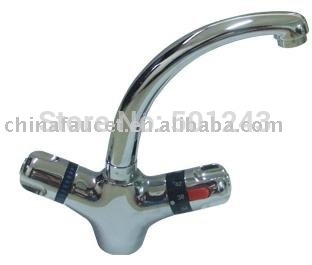 contemporary brass dual handle thermostatic faucet mixer tap solar heater thermostatic basin mixer wash basin (qh0207)