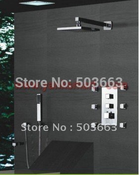 square brass thermostatic shower faucet massage set cm0634